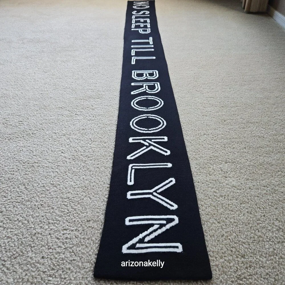 RARE kate spade NO SLEEP TILL BROOKLYN Wool Knit Scarf Beastie Boys Collectible - Picture 8 of 15